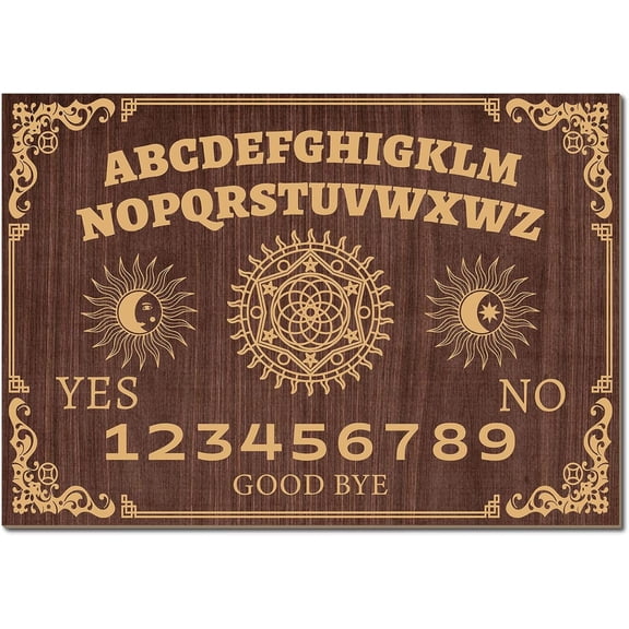 Classic Small Wooden Spirit Board Pendulum Board Talking Board for Divination Decor Stand Plaque for Supplies Gift Home Decor 11.8 x 8.3inch- Brown Camel