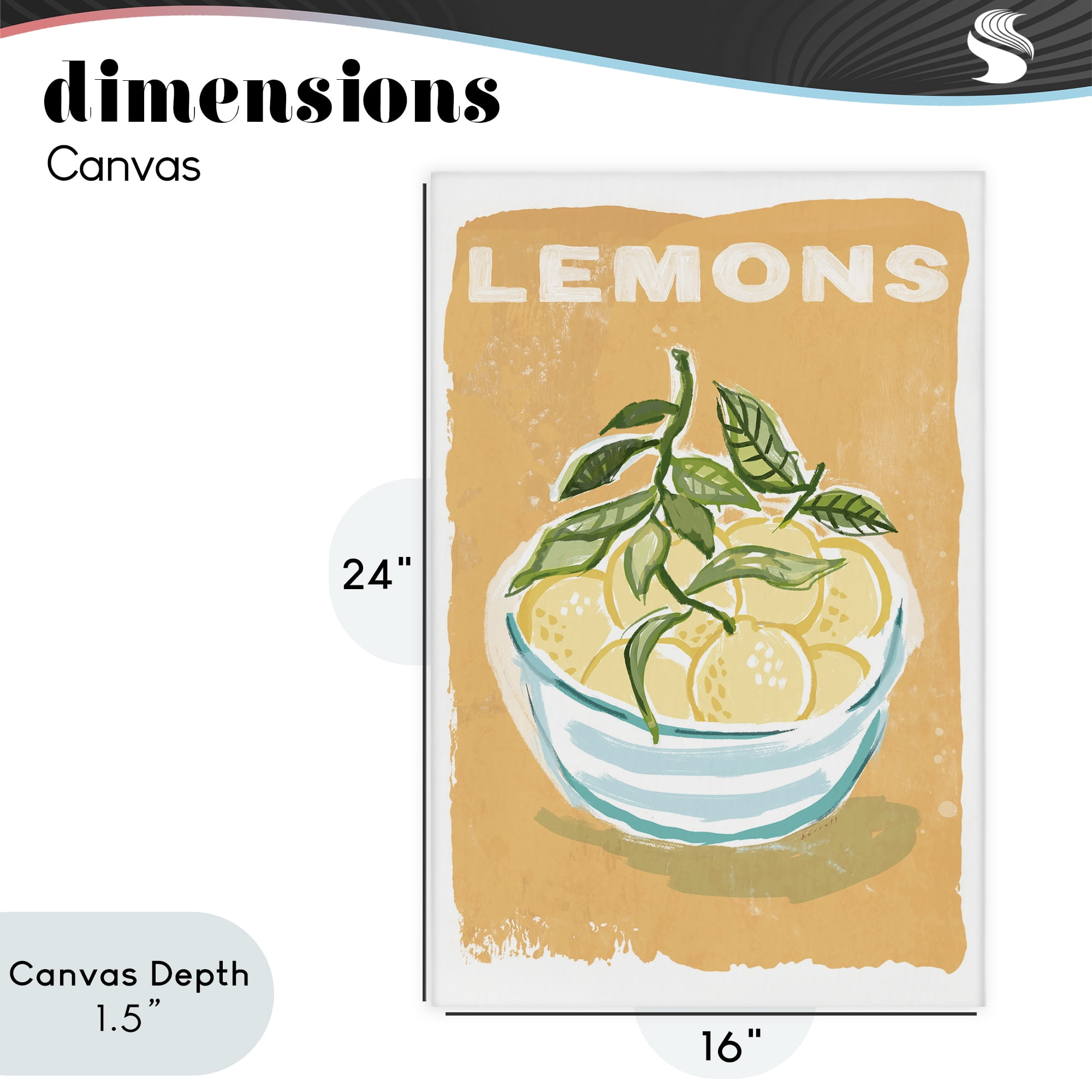 Stupell Industries Lemon Twist Motif Canvas Wall Art, design by Chad Barrett