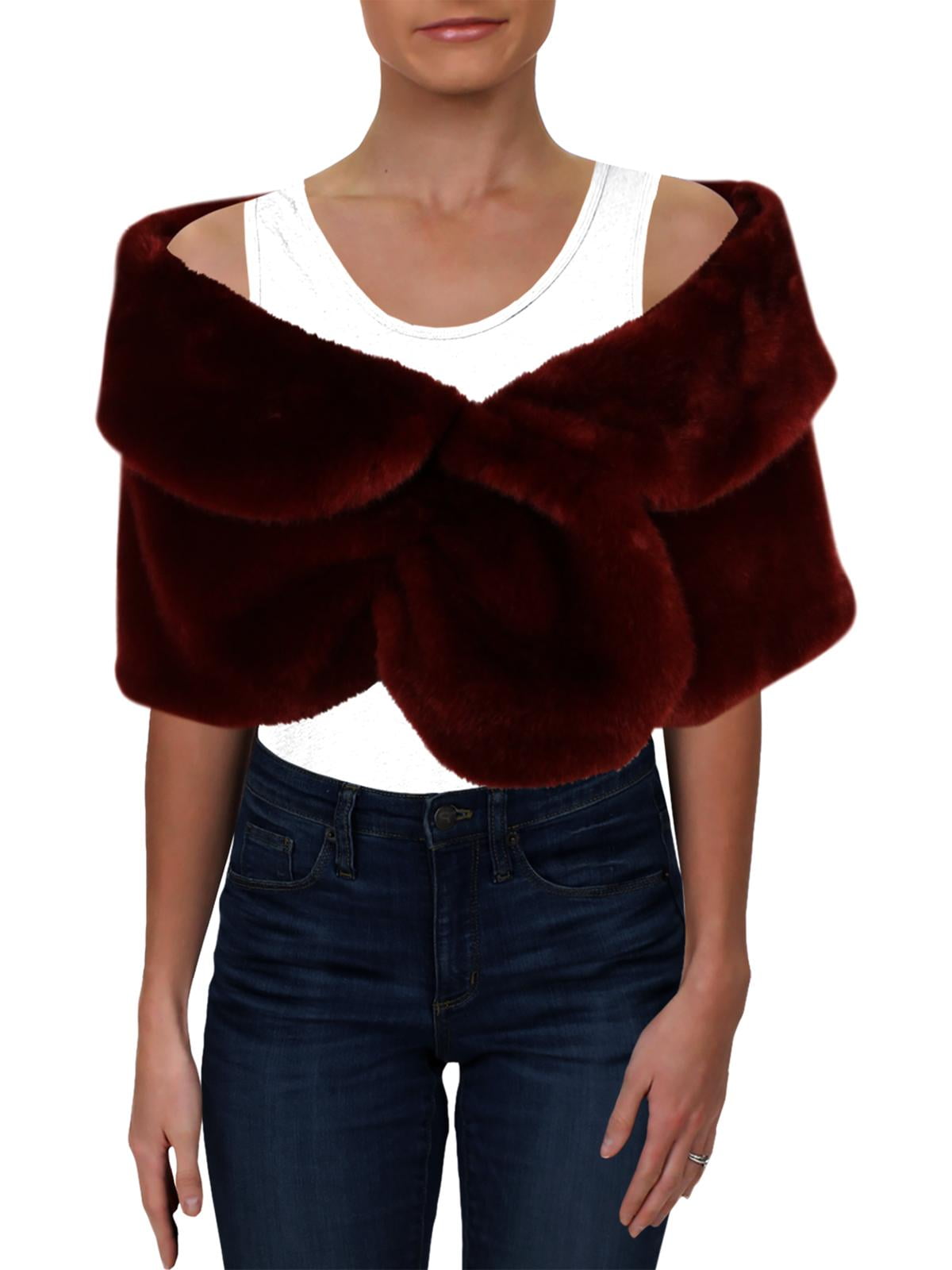 adrianna papell faux fur wrap