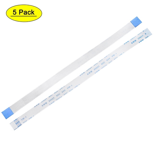 Cable de cinta FPC FFC de 14 pines Uxcell para TV LCD, audio de coche, reproductor de DVD, portátil, PE blanco, 5 piezas