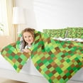 thumbnail image 4 of Homewish Games Gamepad Miners Queen Comforter Set, Cartoon Green Brown Blocks Bedding Sets, Teens Kids Boys Girls Reversible Bedding Comforter Set, Super Cozy Room Decor, 3pcs, 4 of 8