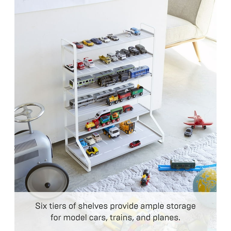 Yamazaki Home Kids' Parking Garage, White Steel Storage Organizer