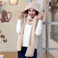 thumbnail image 2 of Scarf for Women Scarves for Women Lightweight Women Cute Thick Hat Ear Protectors Warm Plush Hat Scarf Gloves Set, 2 of 5