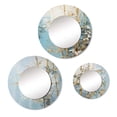 thumbnail image 2 of Designart "Blue Bamboo With Gold" Bamboo Round Mirror Set Of 3 - Traditional gold Round Bathroom Wall Mirror Set, 2 of 5