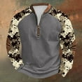 thumbnail image 2 of ZCFZJW Half Zip up Camo Sweatshirts for Men Big and Tall Regular Fit Casual Patchwork Long Sleeve V Neck Graphic Pullover Tops Loose Lightweight Athletic Shirts M, 2 of 4