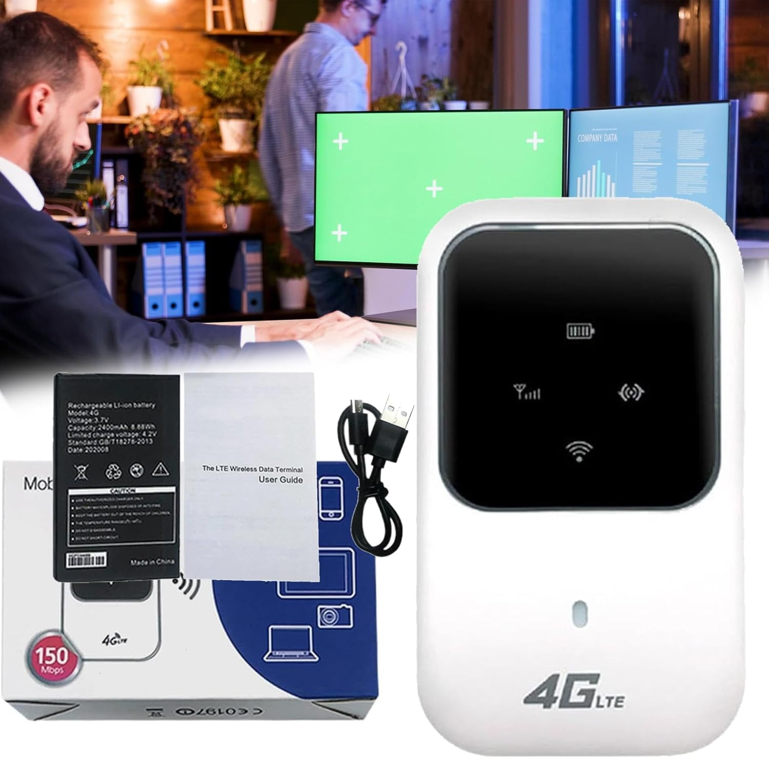 Portable WiFi Hotspot Pro, 2025 Best Portable WiFi Internet, Portable WiFi Router (2 Pcs)