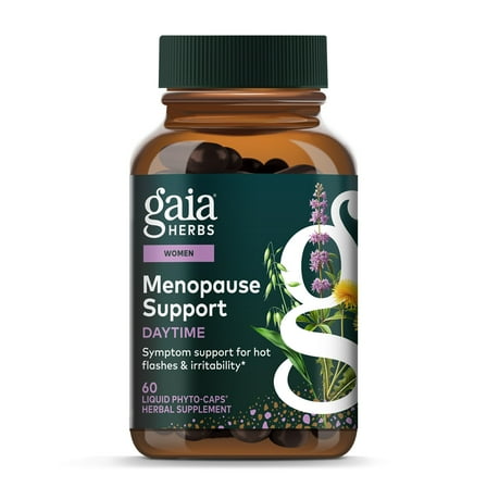 Gaia Herbs Menopause Support Daytime - Helps Support Hormone Balance & Well-Being for Women* - with Vitex, Black Cohosh, St. John's Wort & Oats - 60 Vegan Liquid Phyto-Caps (60 Servings)