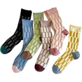 thumbnail image 1 of pares de calcetines a rayas de colores, lindos calcetines deportivos para mujer, 1 of 5