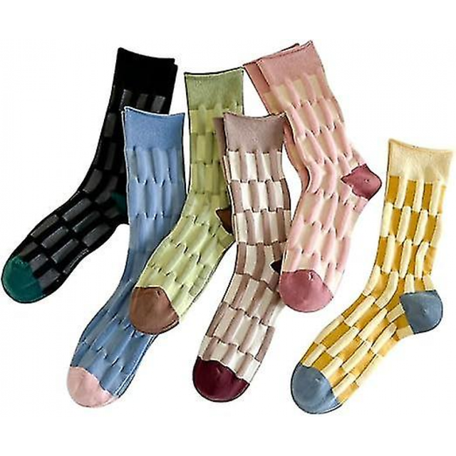 pares de calcetines a rayas de colores, lindos calcetines deportivos para mujer