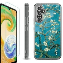 OneToughShield ® Case Compatible with Samsung Galaxy S24, Shockproof Bumper Phone Case, with Tempered Glass Screen Protector - Almond Blossom