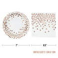 thumbnail image 4 of White and Rose Gold Polka Dot Disposable Tableware Set, Shiny Foil Printed Paper Cups & Plates for Weddings and Parties, 4 of 9