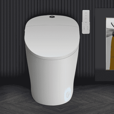 EPLO Smart Toilet Built-in Bidet Seats, 1 Piece Dual-Flush Elongated Toilet with Foot sensor Flush
