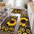 thumbnail image 2 of Black Butterfly Sunflower Pattern Kitchen Rugs Sets Of 3,Kitchen Runner Rugs Non Skid Washable,Decorative Kitchen Floor Mats for Kitchen,Sink,Laundry,17"x30"+ 17"x47" + 17"x59", 2 of 6