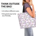 thumbnail image 2 of Balery Purple Rabbit Bolsa Tote Estilo Estético con Cremalleras, Bolsa de Hombro, Bolsa de Compras Grande y Plegable, 2 of 8