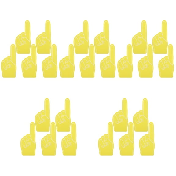 Set of 5 Cheering Clapper Number 1 Fan Foam Finger Fingers for Sports Bulk Toy Child Yellow