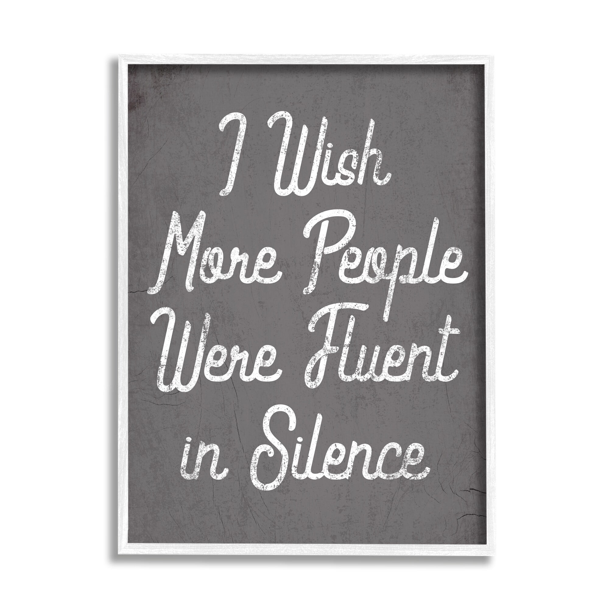Stupell Industries Fluent in Silence Funny Introvert Phrase Quiet Time, 11 x 14, Design by Daphne Polselli