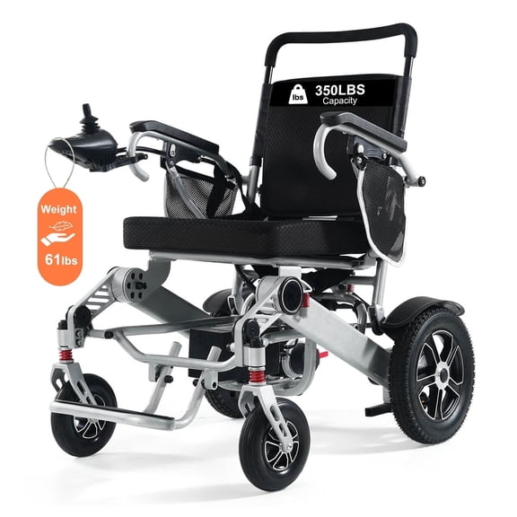 Foldable Electric Wheelchairs for Adults, 40 Miles Long Travel Range Motorized Wheelchair, Support Up to 350lbs, All Terrain, Airline Approved