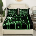 thumbnail image 4 of Erosebridal Basketball Queen Sheets Teens Black Green Bed Set, Sports Gaming Bed Sheets Set Green Basketball Court Sheet Set, Ball Game Bedding Set Super Cozy, 4 of 5