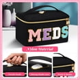 thumbnail image 4 of Estuche de maquillaje Geetery Chenille Letter Bag de nailon negro, 4 of 7