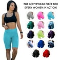 thumbnail image 3 of Pinkletic Biker Shorts for Women High Waist - Breathable, Stretchy, Non-See Through, Anti-Cellulite Casual Bermuda. Stretch Leggings for Biking, Yoga, Running and Workout - Light Blue S, 3 of 7