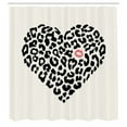 thumbnail image 3 of Ambesonne Kiss Shower Curtain, Heart Shaped Leopard Skin, 69"Wx75"L, Cream Black Coral, 3 of 5