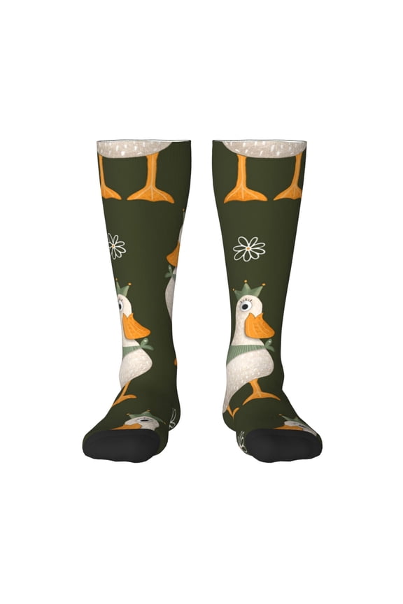 Mallard Ducks Wild Birds Knee Socks, High Socks Long Stretchy Sock Women Knee High Stocking, Long Socks for Women