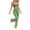 Green, variant on MELDVDIB Womens Casual Outfits U-Neck Ribbed Backless Sleeveless Crop Tops High Waist Floral Leg Pants Matching 2 Piece Workout Set