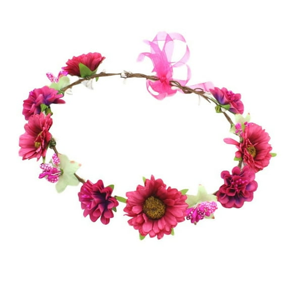 FENOHREFE Flower Wreath Flower Headbands Bride Hair Accessory Hairband for Women Wedding Party Ceremony Festival