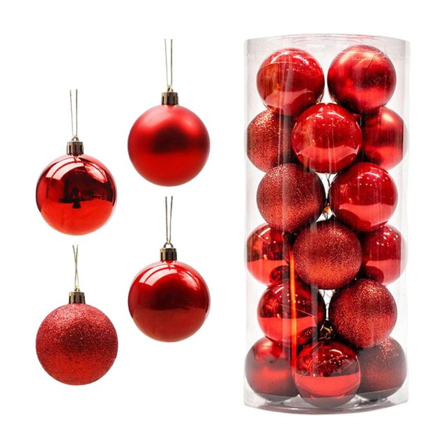 24 Unids Bolas de Navidad Adorno Bolas Colgantes Adornos Bolas de 6 cm con Cordón Decoraciones de de Navidad para Fiesta Festival Decoración al , rojo perfecl bolas colgantes