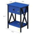 thumbnail image 3 of VECELO Industrial Nightstand, Set of 2, Dark Blue, 3 of 8