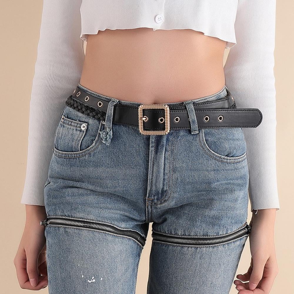 Female Belt Waist Adjustable Wearable Leather Strap on Pants