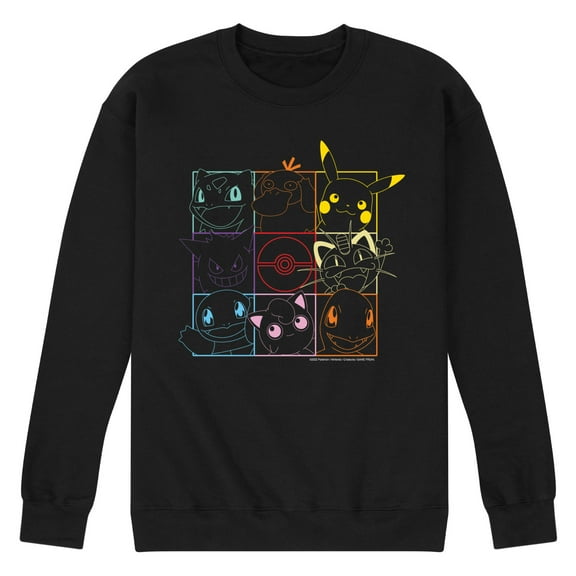 Pokémon - Pikachu And Friends Pokeball Grid - Men's Crew Fleece Sweatshirt