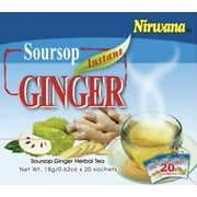 Nirwana Soursop Ginger Instant Tea, 12.6 Ounce, 20 Sachets