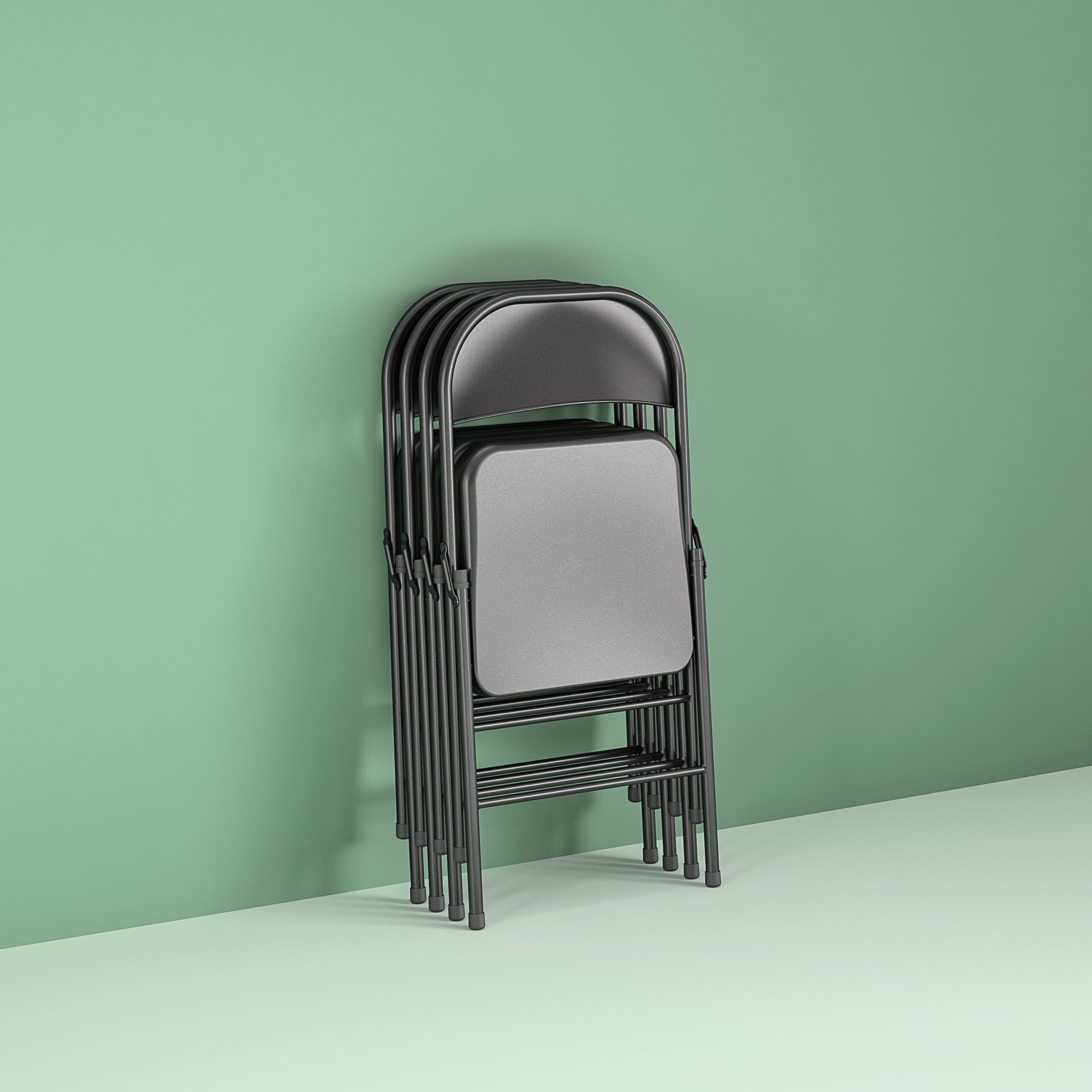 black metal folding chairs