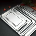 thumbnail image 2 of 10 Pcs Plateau de Service Alimentaire en Acier Inoxydable Plateau Multifonction pour Cuisine Repas, 2 of 3