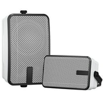 MWAU Outdoor Bluetooth Speakers 400w for, Porch, Gazebo, Soffit, Garage, Patio, Entertainment Room. Wall Mount Speaker, Wireless Sync Up to 100 Speakers, IPX5 Waterproof (2 Pcs)