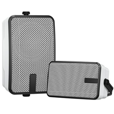 MWAU Outdoor Bluetooth Speakers 400w for, Porch, Gazebo, Soffit, Garage, Patio, Entertainment Room. Wall Mount Speaker, Wireless Sync Up to 100 Speakers, IPX5 Waterproof (2 Pcs)