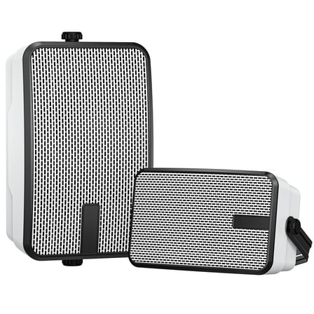 MWAU Outdoor Bluetooth Speakers 400w for, Porch, Gazebo, Soffit, Garage, Patio, Entertainment Room. Wall Mount Speaker, Wireless Sync Up to 100 Speakers, IPX5 Waterproof (2 Pcs)