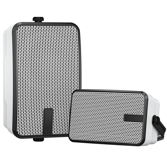 MWAU Outdoor Bluetooth Speakers 400w for, Porch, Gazebo, Soffit, Garage, Patio, Entertainment Room. Wall Mount Speaker, Wireless Sync Up to 100 Speakers, IPX5 Waterproof (2 Pcs)