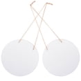 thumbnail image 4 of Set of 2 White Wooden Circle Hanging Signs, 30cm Round Wood Plaques for Home Decor and Wall Decoration, 4 of 5