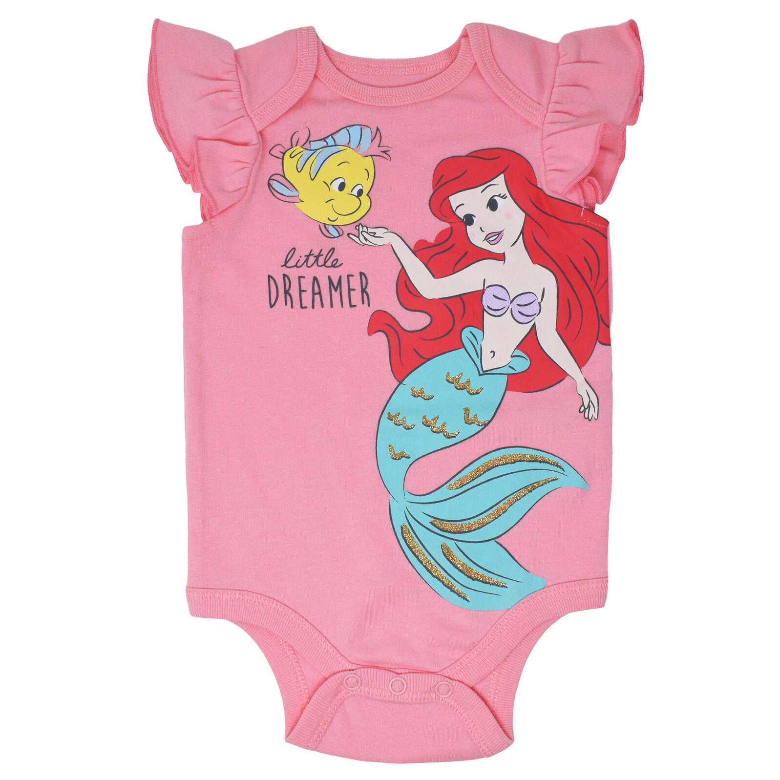Disney Princess Belle Aurora Cinderella Newborn Baby Girls Bodysuits and Headband Newborn to Infant