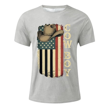 Tisuna Boy S T Shirts Kids Short Sleeve Graphic Print Crew Neck Tops Breathable Boys Outdoor Play T-Shirts Size 6-7 Years Light Gray