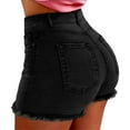 thumbnail image 1 of Qarigey Pantalones vaqueros de verano para mujer Prendas para la parte inferior del cuerpo Negro S Qarigey AP019258-07, 1 of 6