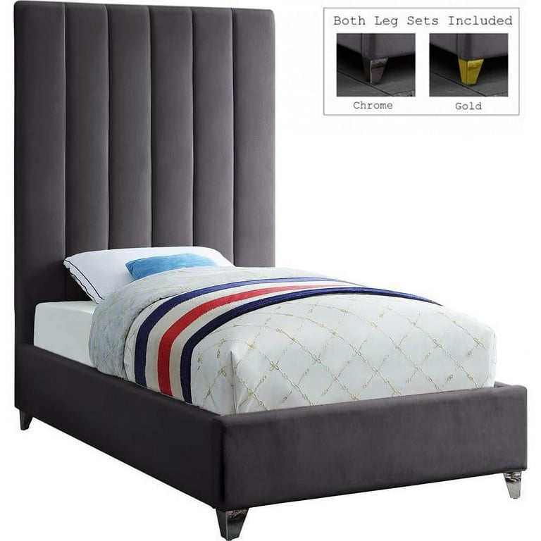 Meridian Furniture Via Velvet Twin Bed Meridian Furniture Via Velvet Twin Bed