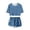 A-Blue65, variant on JAJAHO Girls Short Sleeve Set Lightning Print Summer Outfit Crop Top And Shorts 2 Piece Set For Kids Teens 4-14Y Soft Outfits