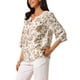 thumbnail image 4 of BLUSA BOHEMIA FLORAL PARA MUJER INSPIRE CHIC ESCOTE EN V MANGA 3/4 TUNICA TALLA XL COLOR MARRÓN, 4 of 6