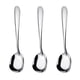 thumbnail image 1 of Cucharas cuadradas de acero inoxidable, cucharas de arroz, cucharas de sopa, pulidor de espejo, cubiertos Juego de 3 plata, 1 of 5
