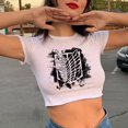 thumbnail image 3 of Top corto de Anime japonés Attack on Titan, camiseta Shingeki No Kyojin, camiseta de Manga Harajuku, camiseta informal gótica, 3 of 5