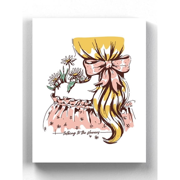 Talking To The Flowers Wrapped Canvas -Smartprints Designs,