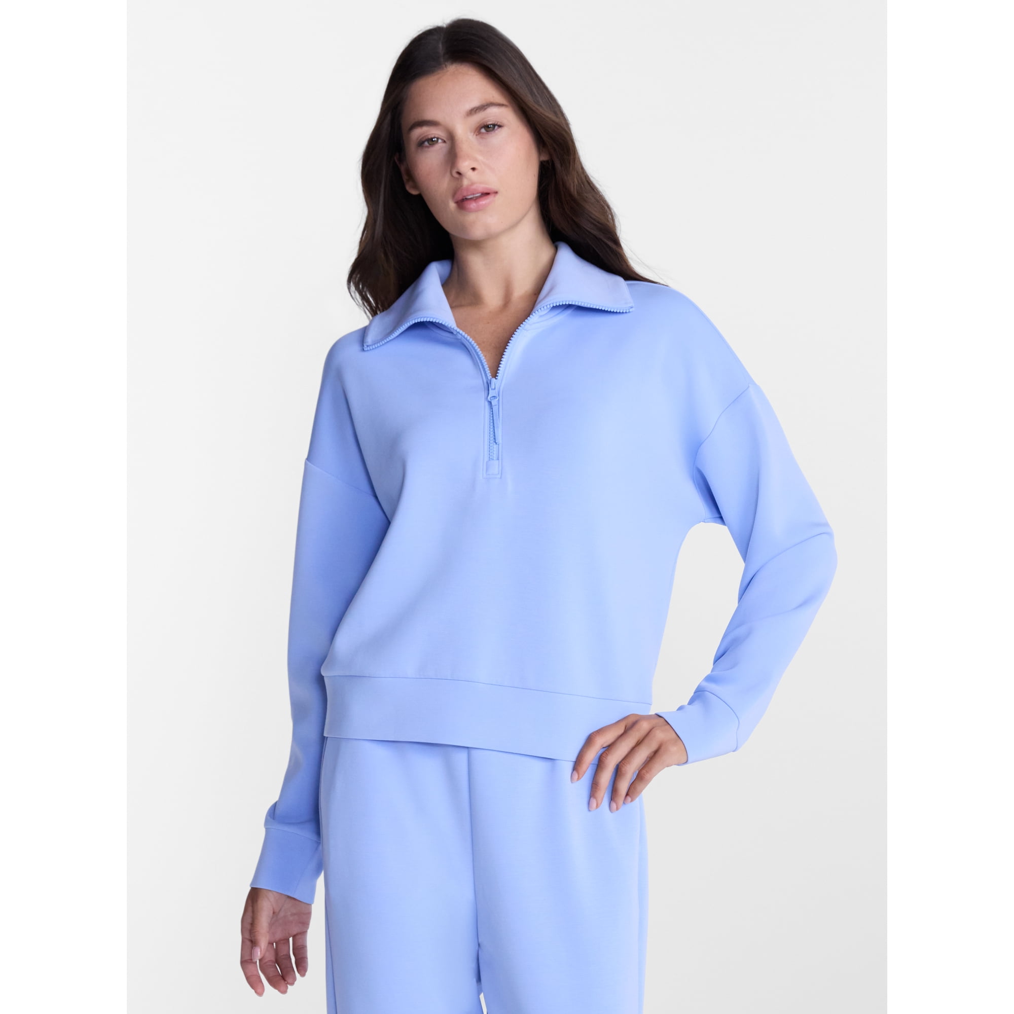Avia Women's and Women's Plus Quarter-Zip ScubaKnit Pullover, Sizes XS-4X